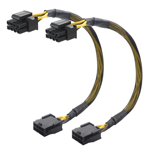 Cable Matters 2er-Pack, 8-poliges EPS-CPU-Verlängerungskabel, Stecker auf Buchse, 25 cm, 8-poliges CPU-Stromkabel/ATX-CPU-8-poliges Kabel von Cable Matters