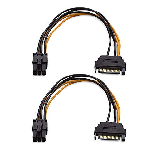 Cable Matters 2er-Pack SATA auf 6 pin Adapter Stromkabel (6 pin auf SATA PCIe) – 20 cm von Cable Matters