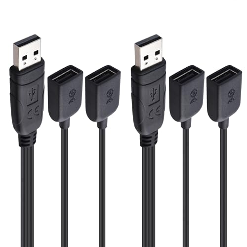 Cable Matters 2er-Pack USB 2.0 A Stecker zu Buchse USB Splitter 1 in 2 Out - 0,3m, USB Y Splitter Hub mit 480Mbps Datenübertragung, BC 1.2 Ladeunterstützung Cable Matters 2er-Pack USB 2.0 A Stecker zu Buchse USB Splitter 1 in 2 Out - 0,3m, USB Y Splitter Hub mit 480Mbps Datenübertragung, BC 1.2 Ladeunterstützung von Cable Matters
