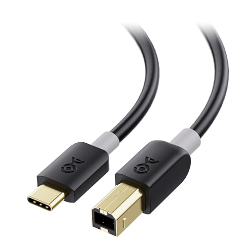 Cable Matters Druckerkabel USBC 0,3m (USB C auf USB B Kabel) in Schwarz - 0,3 Meter von Cable Matters
