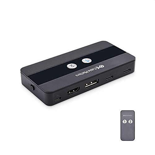 Cable Matters Dual 4K 60Hz USB C KVM Switch 2 Monitore/KVM Switch Displayport, HDMI & 4x USB 3.0 - Fernsteuerung Thunderbolt 4 USB4 Compatible für MacBook Pro/XPS-Host-Aufladung wird nicht unterstützt von Cable Matters