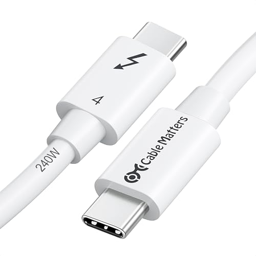 Cable Matters [Intel Zertifiziert 40Gbps Thunderbolt 4 Kabel 1m mit 8K Video und 240W Aufladung in 1 Meter Weiß - kompatibel mit USBC, Thunderbolt 3 und USB4 Kabel von Cable Matters