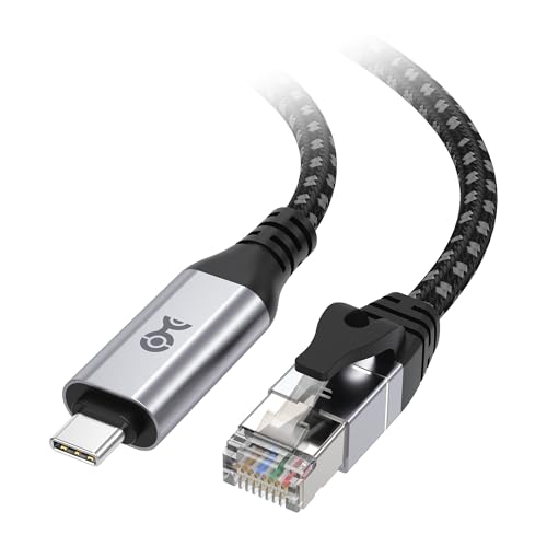 Cable Matters Plug & Play USB C auf Gigabit Ethernet Kabel 1,8 m – Direkte USB-C auf Ethernet-Verbindung, Thunderbolt 4/5 kompatibel, ideal für MacBooks, Laptops und USB4-Geräte von Cable Matters