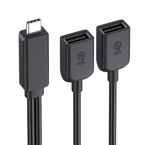 Cable Matters USB C Splitter 1 zu 2, USB C Stecker auf Dual USB A Buchse - 0,3 m, USB C y kabel Hub mit 480 Mbit/s Datenübertragung, BC 1.2-Ladeunterstützung von Cable Matters