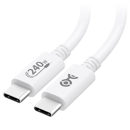 Cable Matters [USB-IF zertifiziert] 240W usb c ladekabel 1m schnellladekabel für MacBook Pro, Dell XPS (USB-C ladekabel, 140W USB C Kabel) mit Stromübertragung 3.1 in Weiß (USB 2.0, No Video) von Cable Matters