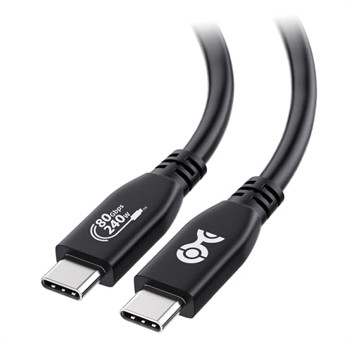 Cable Matters [USB-IF-zertifiziert] 80 Gbps USB 4 Kabel 1,2m, unterstützt bis zu [8K@120Hz/4K@480Hz Video, 240W Laden, 80 Gbps Datenübertragung] USB4-Kabel, Schwarz, kompatibel mit Thunderbolt 4 von Cable Matters
