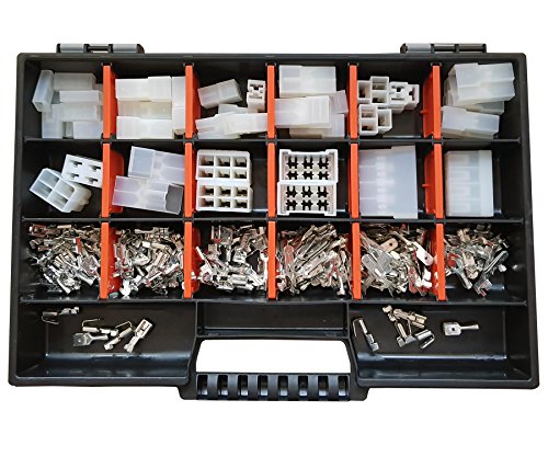 Set Steckverbinder Gehäuse Flachsteckhülsen/Flachstecker 6,3x0,8 215 Teile von Cable Solution