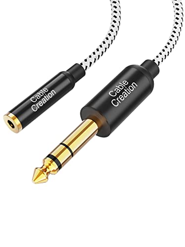 CableCreation 3.5mm Klinke auf 6.35mm Klinke Kabel 1FT, TRS 6,35 mm 1/4 Stecker auf 3,5 mm 1/8 Buchse Stereoklinke Audioadapter für Verstärker, Gitarre, Klavier, Laptop, Heimkino, Telefon von CableCreation