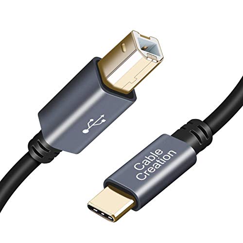 CableCreation 6.6ft USB Typ C zu USB 2.0 B männlich Drucker & Scanner Kabel kompatibel MacBook Pro 15ft schwarz-Legierung [15ft] von CableCreation