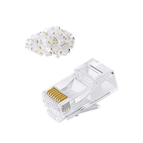 CableCreation Cat6 RJ45 Stecker, 100-Pack Crimpstecker Cat6, Cat5e RJ45-Steckverbinder, UTP Ethernet-Kabel Crimp-Steckverbinder, Netzstecker für Volldraht und Standardkabel, Transparent von CableCreation