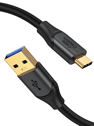 CableCreation USB C auf USB A Kabel 0,5M, USB C auf USB 3.1 USB 3.2 Gen2 10Gbps USB A auf C Datenkabel, Schnellladekabel Typ C 60W 20V/3A für USB C Externe SSD MacBook Pro iPad S21, etc, 50cm, Grau von CableCreation