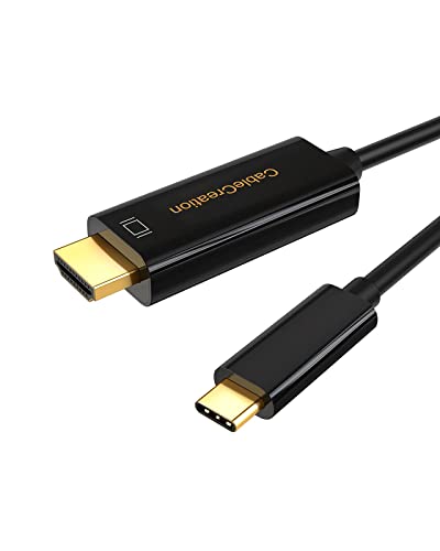 CableCreation USB C zu HDMI 4K @ 60Hz, Typ C zu HDMI 6 FT Kabel, Thunderbolt 3 kompatibel, Stecker zu Stecker,MacBook Pro/iMac 2017 / Chromebook Pixel/Yoga 920 / Samsung S9 / S8, Schwarz / 1.8M von CableCreation