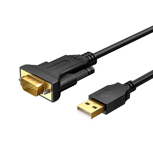 CableCreation USB auf RS232 Adapter mit Prolific PL2303 Chipsatz, 2M Vergoldetes USB 2.0 zu RS232 DB9 Serial Konverter Kabel für Windows 10, 8.1, 8,7, Vista, XP, 2000, Linux und Mac OS, Schwarz von CableCreation