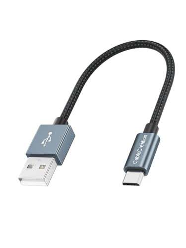 CableCreation USB to Micro USB Cable, Braided USB2.0 Micro-B USB Charging Data Cable Works with Fire Stick, Chromecast, Micro-B Phone, Grey (0.5 FT) von CableCreation