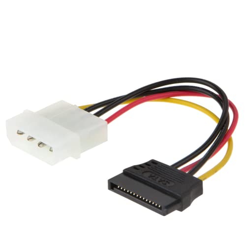 Molex Stecker zu SATA Buchsen Kabel, CableCreation [5er-Pack] 4-Poliger Molex zu SATA-Netzkabeladapter, 4-Pin Molex zu SATA Power Kabel Adapter, 0.1M von CableCreation