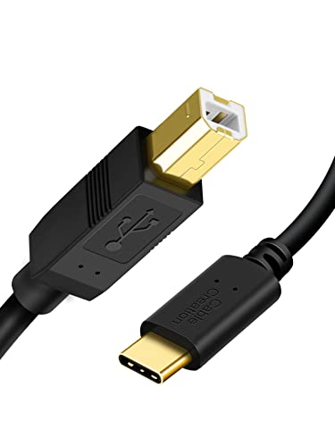 CableCreation USB C Druckerkabel 3M, USB C auf B, Scannerkabel, MIDI Kabel für Yamaha Casio Digital Piano MIDI Controller DJ Controller, 10FT, Schwarz von CableCreation