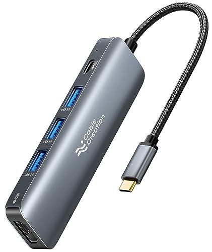 USB C Hub, CableCreation 5 in 1 USB C auf HDMI Multiport Adapter, 100W PD, 3 USB 3.0 Ports für MacBook Pro, MacBook Air M1/M2, iPad Pro, Surface Pro, XPS USB C Hub, CableCreation 5 in 1 USB C auf HDMI Multiport Adapter, 100W PD, 3 USB 3.0 Ports für MacBook Pro, MacBook Air M1/M2, iPad Pro, Surface Pro, XPS von CableCreation