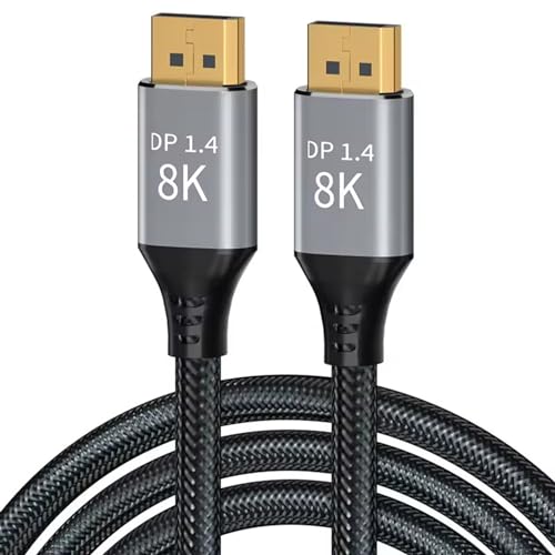 CableDeconn 7M 23FT 8K 1.4 DisplayPort-Kabel Ultra HD 8K@60Hz 4K@144Hz Hochgeschwindigkeits-HDCP 3D mit 32,4Gbit/s Schlankes und Flexibles DP-zu-DP-Kabel von CableDeconn