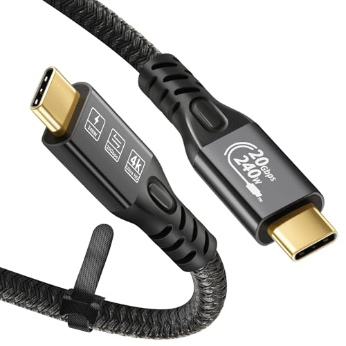 CableDeconn USB3.2 4K 240W Cable 20Gbps Data Transfer 48V 5A Charging 4K@60Hz Ultra HD Video USB C Cable Compatible with Type-C Devices (USB 3.2 Gerade, 1m 3.3ft) von CableDeconn