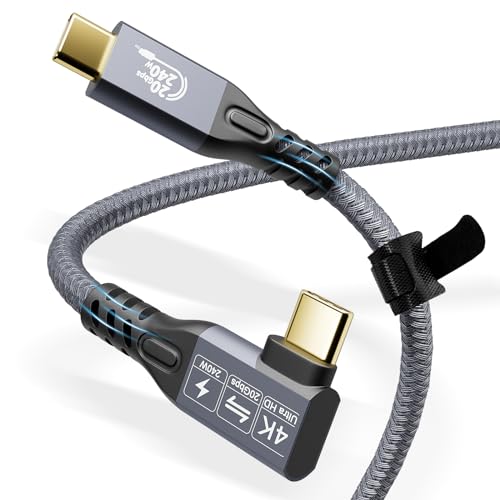 CableDeconn USB3.2 4K 240W Cable 20Gbps Data Transfer 48V 5A Charging 4K@60Hz Ultra HD Video USB C Cable Compatible with Type-C Devices (USB 3.2 gekrummt, 1m 3.3ft) von CableDeconn