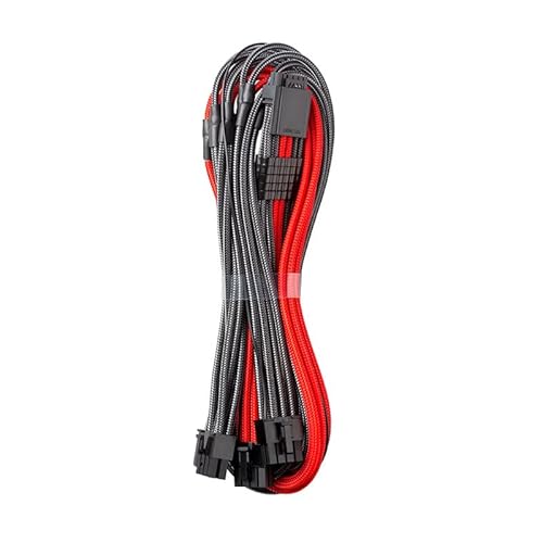 CableMod C-Series PRO ModMesh 12VHPWR auf 3X PCI-e Kabel für Corsair - 60cm, Carbon/rot von CableMod
