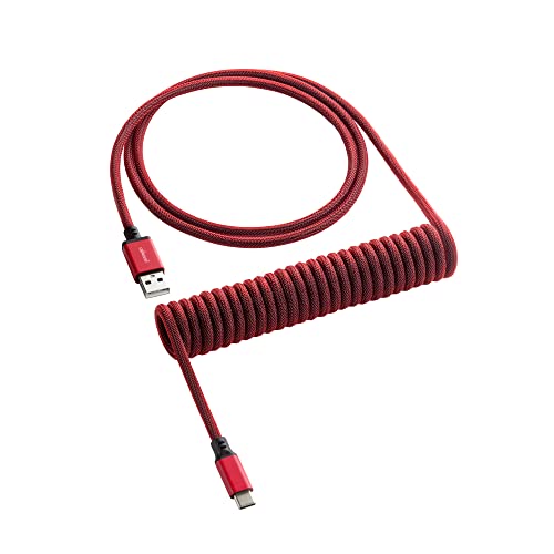CableMod Classic Coiled Keyboard Cable - Spiralkabel für Tastatur USB C auf USB Typ A - Gaming Tastaturkabel 1,5m Lange - Hohe Lebensdauer - Rot von CableMod