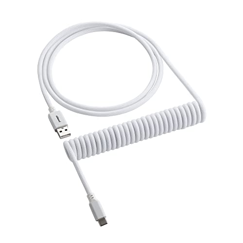 CableMod Classic Coiled Keyboard Cable - Spiralkabel für Tastatur USB C auf USB Typ A - Gaming Tastaturkabel 1,5m Lange - Hohe Lebensdauer - Weiß von CableMod