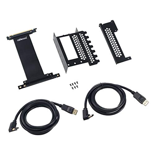 CableMod vertikale Grafikkartenhalterung mit PCIe x16 Riser Kabel, 2X DisplayPort - schwarz von CableMod