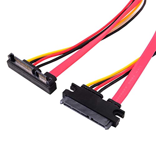 Cablecc Up abgewinkelt SATA III 3.0 7 + 15 22 Pin SATA Stecker auf Buchse Data Power Verlängerungskabel 30cm von cablecc
