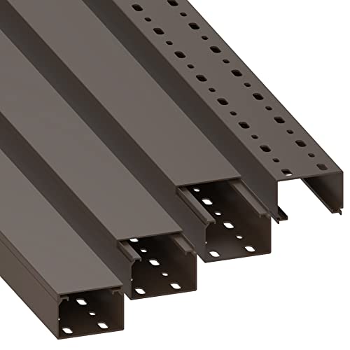 Habengut Kabelkanal (mit Montagelochung im Boden) 40x60 mm aus PVC, Farbe: Braun, Länge 4 m (4 x 1 m Länge) von Cablecoach