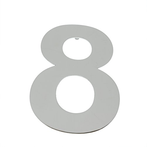 Cablematic NZ28 – Zahl 8 Für Regalbeschriftung aus Edelstahl, 15 cm, Silbergrau von CABLEMATIC