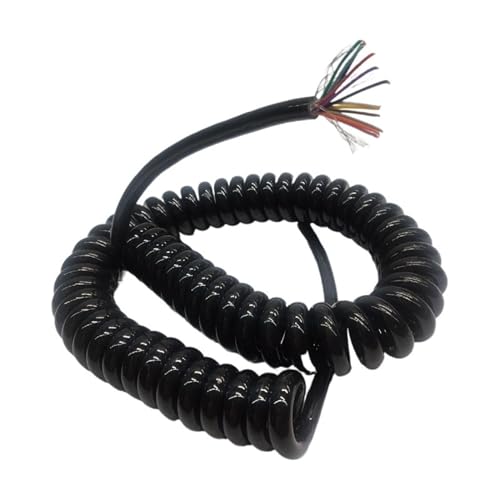 Einziehbar Elastisch 10-adriges 20AWG-Spiralkabel, flexibler Stretchdraht, geschirmtes Teleskopdesign for verbesserte Haltbarkeit Teleskopisch Spiralkabel(Stretch 3 meters) von Cabluandry