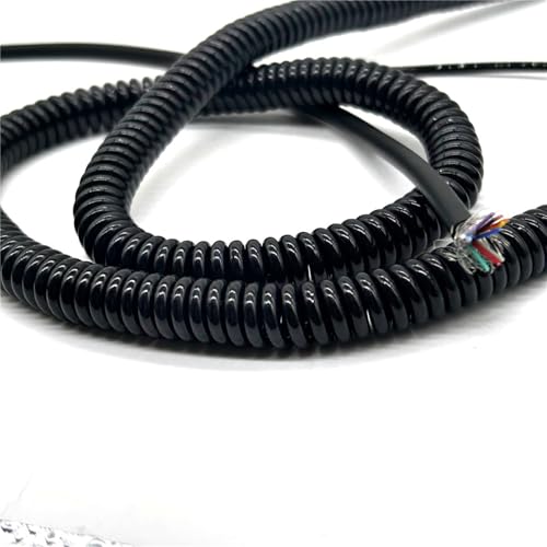Einziehbar Elastisch 12-adriges 17AWG 1,0 mm2 dehnbares Spiral-Teleskop-Federkabel Teleskopisch Spiralkabel(Stretch 9 meters) von Cabluandry