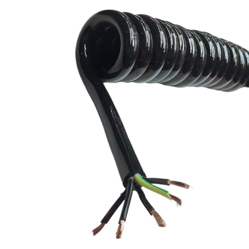 Einziehbar Elastisch 13AWG 5-adriges Spiral-Teleskopkabel, 2,5 mm quadratisches, dehnbares Federkabel Teleskopisch Spiralkabel(Stretch 12 Meters) von Cabluandry