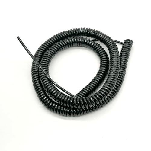 Einziehbar Elastisch 14AWG 2-adriges, erweiterbares schwarzes Federkabel, Teleskop-Spiralkabel Teleskopisch Spiralkabel(Line length 7.5 meters) von Cabluandry
