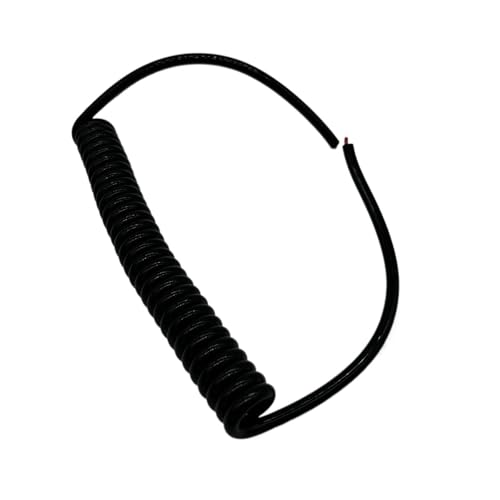 Einziehbar Elastisch 15AWG 2-adriges Teleskopkabel 1,5 mm2 Schwarzes Federspiralkabel Dehnbares Design Teleskopisch Spiralkabel(Stretch 3 meters) von Cabluandry