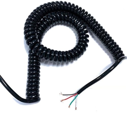 Einziehbar Elastisch 17AWG 2-adriges Spiralkabel 1mm2 Federdehnbares Teleskopkabel for Maschinen und Geräte Teleskopisch Spiralkabel(Stretch 10 Meters) von Cabluandry
