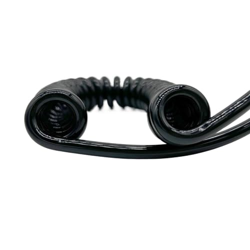 Einziehbar Elastisch 17AWG 6-adriges Spiral-Teleskop-Federkabel, flexible Dehnlänge for vielseitigen Einsatz Teleskopisch Spiralkabel(Stretch 9 meters) von Cabluandry