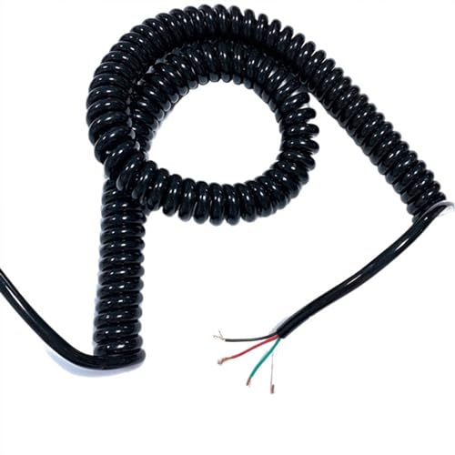 Einziehbar Elastisch 18AWG 2-adriges Federspiralkabel, flexibles Teleskop-Verlängerungskabel for vielseitigen Einsatz Teleskopisch Spiralkabel(Stretch 4 meters) von Cabluandry