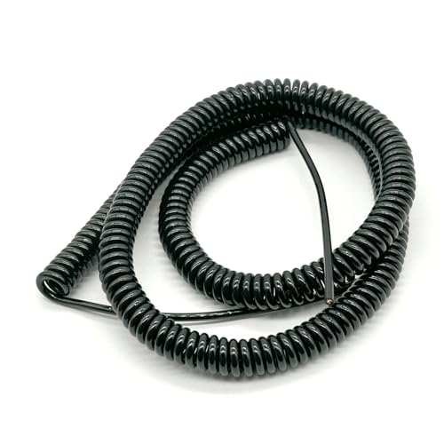 Einziehbar Elastisch 19 Kerne 26AWG Federschild Spiralkabel Teleskopdraht mit einstellbarer Länge Teleskopisch Spiralkabel(Stretch 8 Meters) von Cabluandry