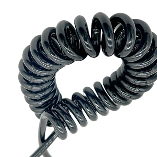 Einziehbar Elastisch 2-adriges 0,3 mm2 22 AWG Spiralkabel, Federdraht mit hoher Zugfestigkeit Teleskopisch Spiralkabel(Stretch 4 meters) von Cabluandry