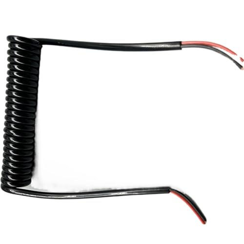 Einziehbar Elastisch 2-adriges 1,0 mm2 17 AWG Polyurethan-Stretchkabel, flexibles DIY-Aufzugs-Telefonkabel for skalierbare Verbindungen Teleskopisch Spiralkabel(Stretch 1.25 Meters) von Cabluandry