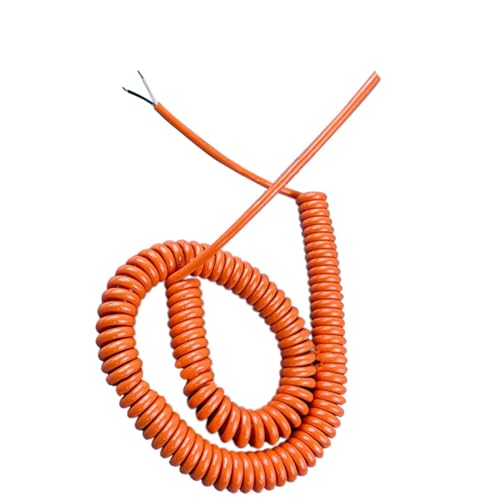 Einziehbar Elastisch 2-adriges 20AWG 0,5 mm2 dehnbares orangefarbenes Spiralkabel, Teleskopfeder, Schrumpfdraht for vielseitige Anwendungen Teleskopisch Spiralkabel(Stretch 7 meters) von Cabluandry