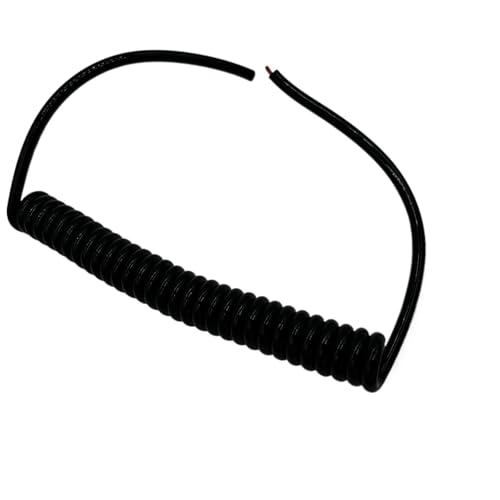 Einziehbar Elastisch 2-adriges Teleskopkabel, 13 AWG, 2,5 mm², schwarze Federspirale, dehnbarer Draht for vielseitigen Einsatz Teleskopisch Spiralkabel(Straight Line 8 Meters) von Cabluandry
