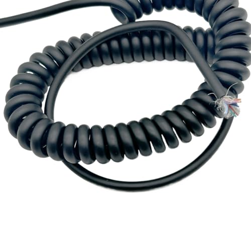 Einziehbar Elastisch 20AWG 0,5 mm2 Teleskop-Dehnbares 6-adriges Spiral-Verlängerungskabel mit schrumpfbarem Design Teleskopisch Spiralkabel(Stretch 2 meters) von Cabluandry