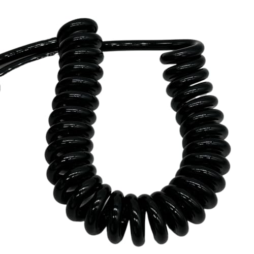 Einziehbar Elastisch 20AWG 4-adriges, spiralförmig abgeschirmtes Kabel, matte Oberfläche, 0,5 mm2, Teleskopdraht Teleskopisch Spiralkabel(Stretch 8 Meters) von Cabluandry