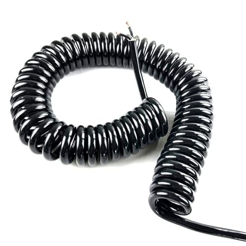 Einziehbar Elastisch 22AWG, erweiterbar auf 3 Meter, schwarzes Spiralkabel, flexibel, 0,3 mm², Federkabel Teleskopisch Spiralkabel(14 core) von Cabluandry