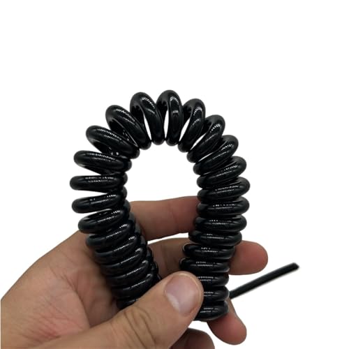Einziehbar Elastisch 24AWG 2 Kern gewelltes Feder-elastisches Teleskop-Verlängerungskabel 0.2mm2 reines Kupferkabel Teleskopisch Spiralkabel(Stretch 1.25 Meters) von Cabluandry