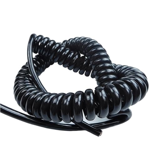 Einziehbar Elastisch 26AWG Teleskop-4-adriges Federkabel mit Abschirmung, 0,15 mm2, dehnbarer und schrumpfbarer Draht Teleskopisch Spiralkabel(Stretch 2 meters) von Cabluandry