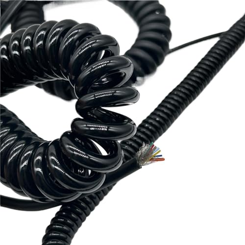 Einziehbar Elastisch 26AWG Teleskop-Federkabel, 15 Kerne, 0,15 mm2, dehnbar, abgeschirmter Spiraldraht Teleskopisch Spiralkabel(Stretch 10 Meters) von Cabluandry